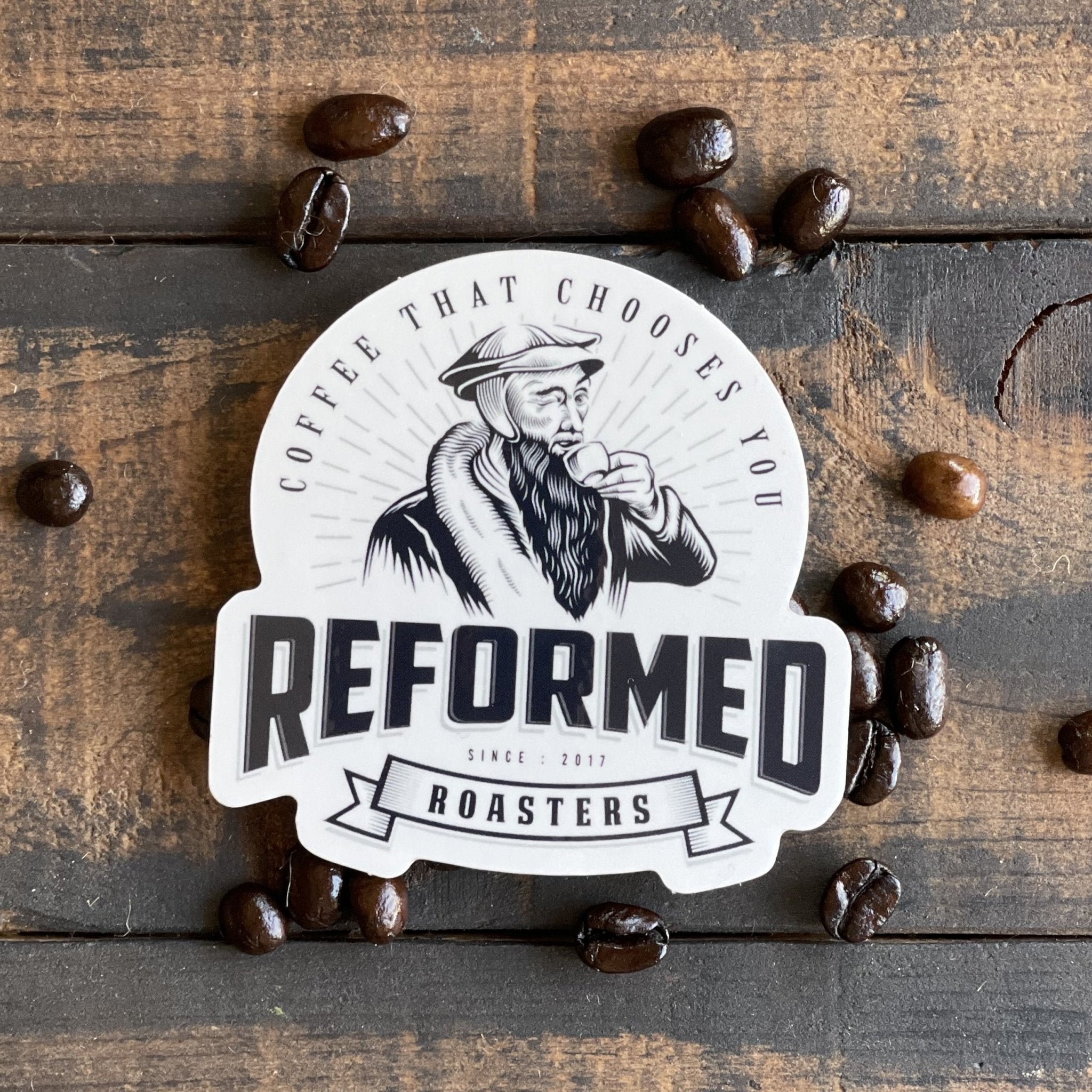 Reformed Roasters Sticker - Reformed Roasters - #reformed# - #christian_coffee# - #coffee#